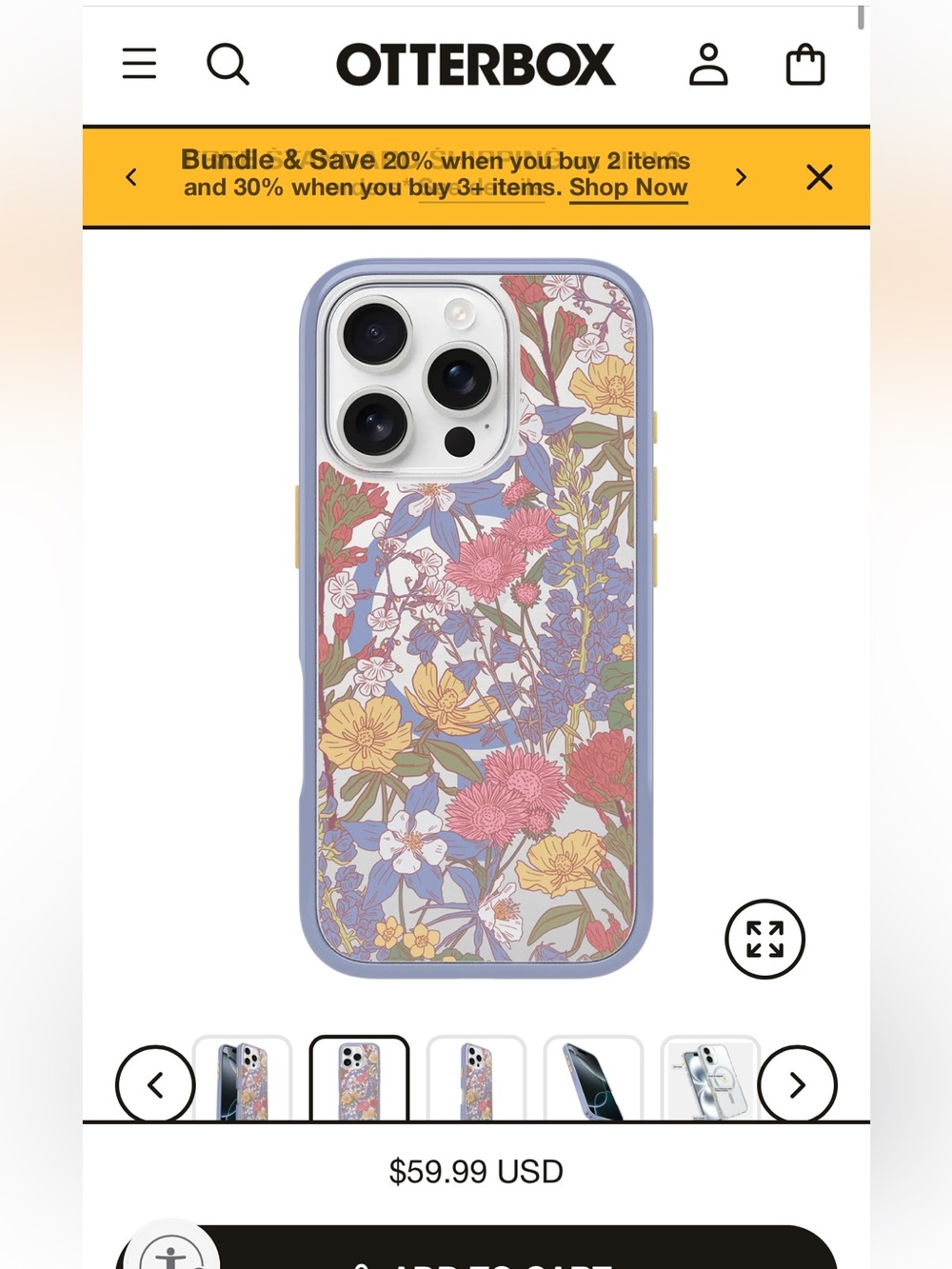 OtterBox iPhone 16 Symmetry Series Floral Case